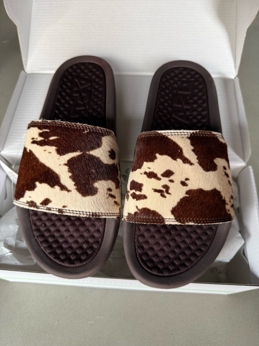 APL iconic slide cow hair print sandals